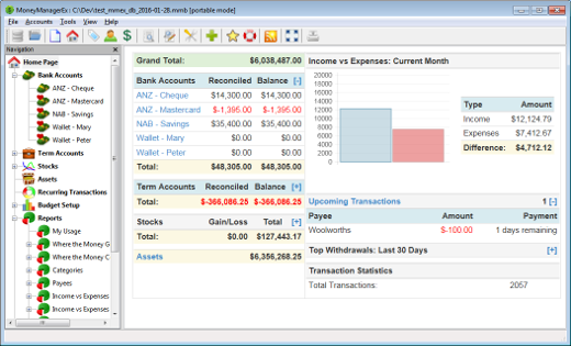 Cash Manager - GPL, how to reconcile accounts Cash Manager - GPL, home finance workbook with backup repositories