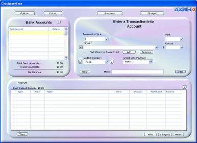 Checkbook Ease Freeware, how to set up Checkbook Ease Freeware, household budgeting workflow with snapshots and restore points